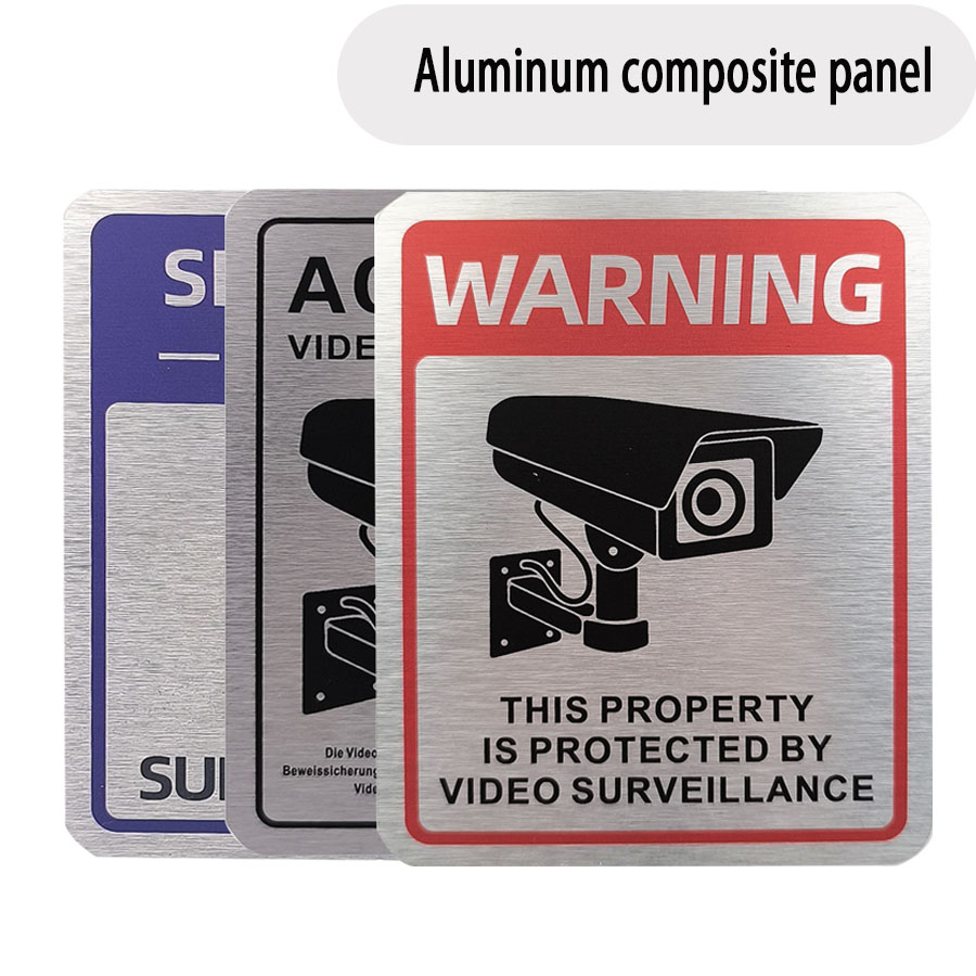 Emergency Exit Sign - Aluminum plate monitoring prompt sign 24-hour